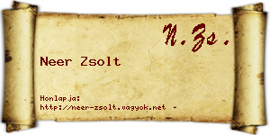 Neer Zsolt névjegykártya